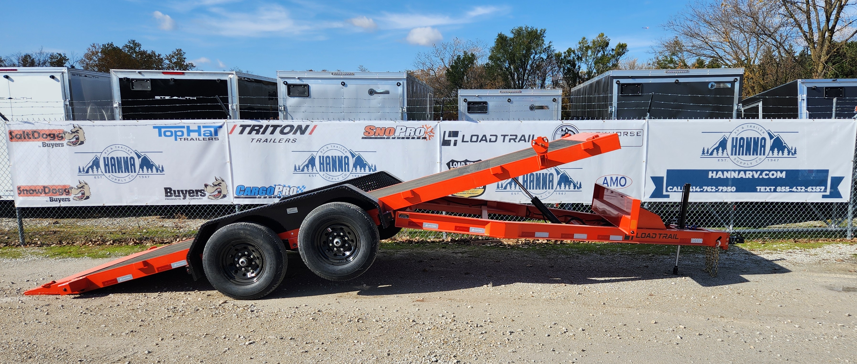 Load Trail 83" X 20' Tandem Axle  14,000  LB Rapid Loader Tilt Deck Trailer- Orange